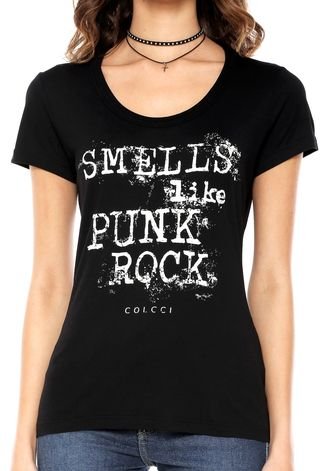 Camiseta Colcci Punk Rock Preta