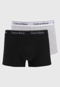 Kit 2pçs Cueca Calvin Klein Underwear Boxer Trunk Modern Cotton Preta/Cinza - Marca Calvin Klein Underwear