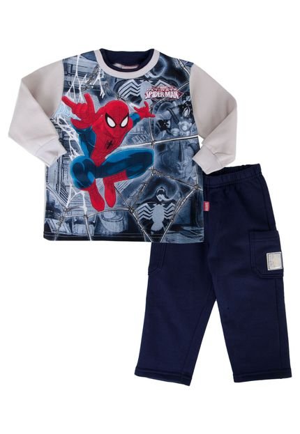 Conjunto Brandili Homem Aranha Cinza - Marca Brandili