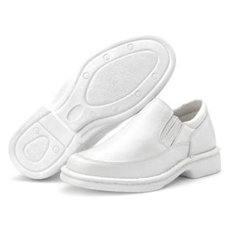 Sapato Masculino Branco Couro Clube do Sapato de Franca Soft DFT Confort Clinic Monza II