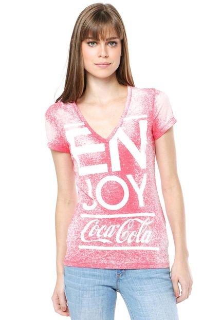 Camiseta Coca-Cola Clothing Slim Enjoy Rosa - Marca Coca-Cola Jeans