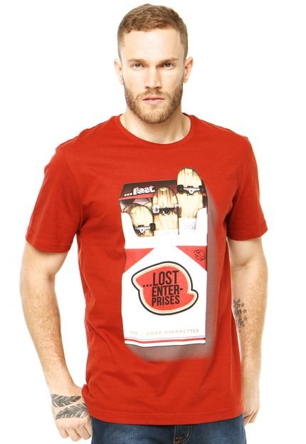 Camiseta ...Lost Cigart Skate Vermelha - Marca ...Lost