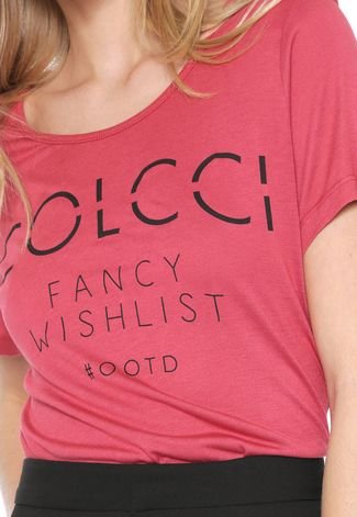 Camiseta Colcci Lettering Vermelha