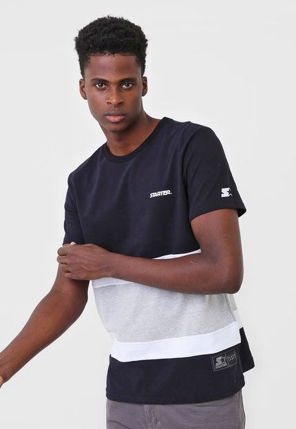 Camiseta S Starter Recortes Preta/Branco - Marca S Starter