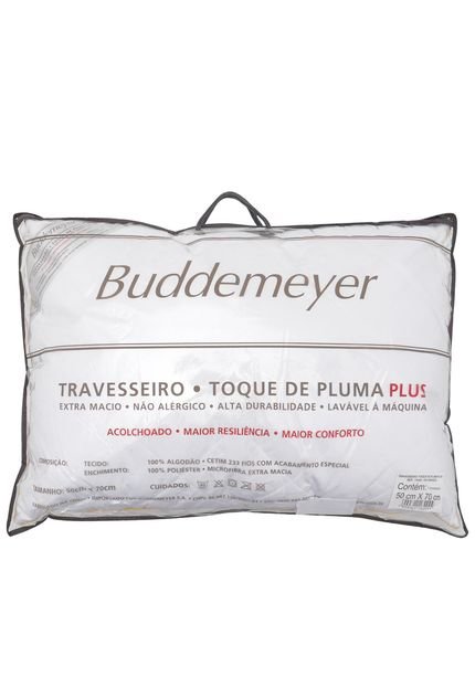 Travesseiro Buddemeyer Matelassê Toque De Pluma Plus 50x70cm Branco - Marca Buddemeyer