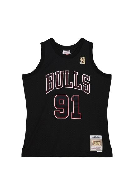 Regata Mitchell & Ness Swingman Dennis Rodman Chicago Bulls 1997-98 Jersey Preta - Marca Mitchell & Ness