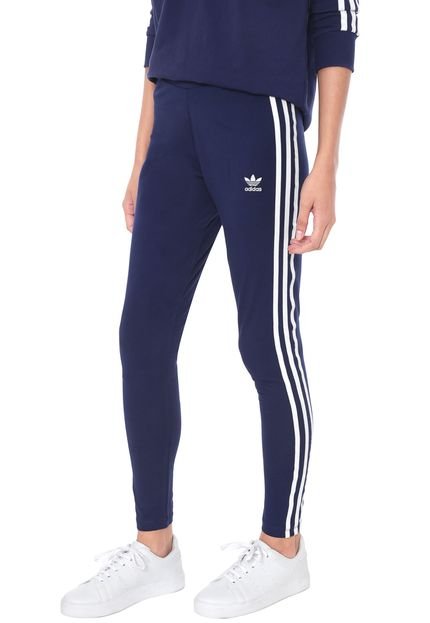 Legging adidas Originals 3 Stripes Azul-marinho - Marca adidas Originals