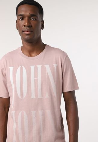 Camiseta John John Logo Rosa - Compre Agora