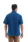 Camisa Jeans Masculina M/C Slim Bolso Embutido Azul - Marca ARAUTO JEANS