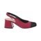 Scarpin Sapato Slingback Feminino Salto Grosso Bico Quadrado Vermelho - Marca Stessy Shoes