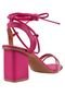Sandália Salto Grosso Rosa Chic Calçados Salto Alto 7 cm Bloco Quadrado Pink - Marca Rosa Chic Calçados