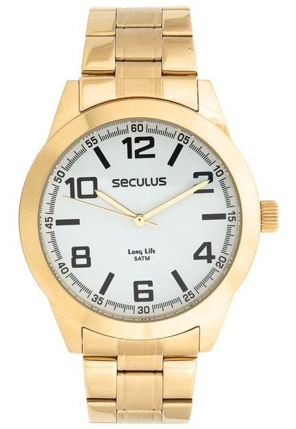 Relógio Seculus 28867GPSVDA2 Dourado/Branco - Marca Seculus