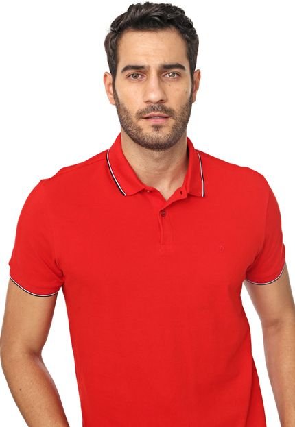 Camisa Polo Forum Reta Frisos Vermelha - Marca Forum