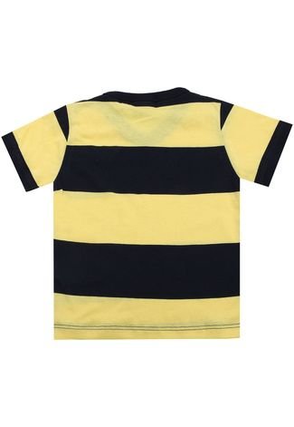 Camiseta Milon Menino Listrada Amarela