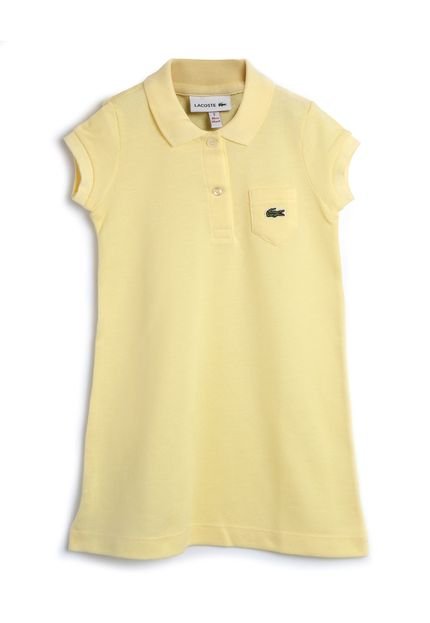 Vestido Polo Lacoste Kids Liso Amarelo - Marca Lacoste Kids