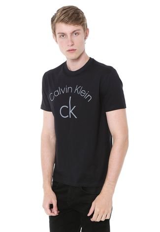 Camiseta Calvin Klein Slim Lettering Preta