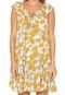 Vestido Lily Fashion Curto Estampado Amarelo/Off-White - Marca Lily Fashion