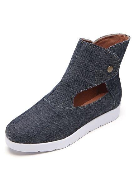 Bota Flatform DAFITI SHOES Recortes Azul - Marca DAFITI SHOES