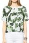 Blusa Colcci Cropped Folhas Off-White - Marca Colcci