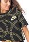 Camiseta Cropped Nike Sportswear W Nsw Tee Glam Dunk Preta/Amarela - Marca Nike Sportswear