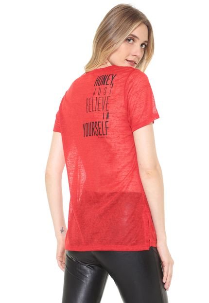 Camiseta Carmim Estampada Vermelha - Marca Carmim