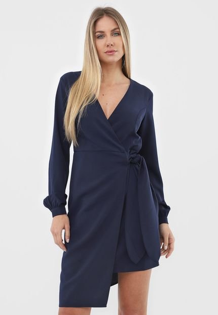 Vestido Carmim Curto Hannah Azul-Marinho - Marca Carmim