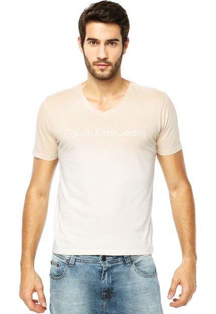 Camiseta Calvin Klein Jeans Degradê Bege - Marca Calvin Klein Jeans