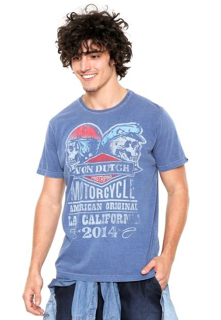 Camiseta Von Dutch American Original Mot Azul - Marca Von Dutch 