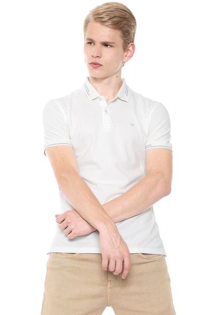 Camisa Polo Calvin Klein Reta Off-white - Marca Calvin Klein