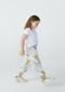 Calça Infantil Menina Jogger Estampada Em Viscose - Off White - Marca Hering