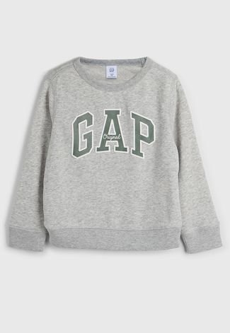 Blusa de Moletom GAP Logo Cinza