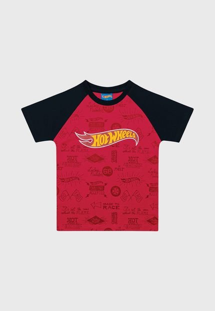Camiseta Fakini Infantil Hot Wheels Vermelha/Preta - Marca Fakini