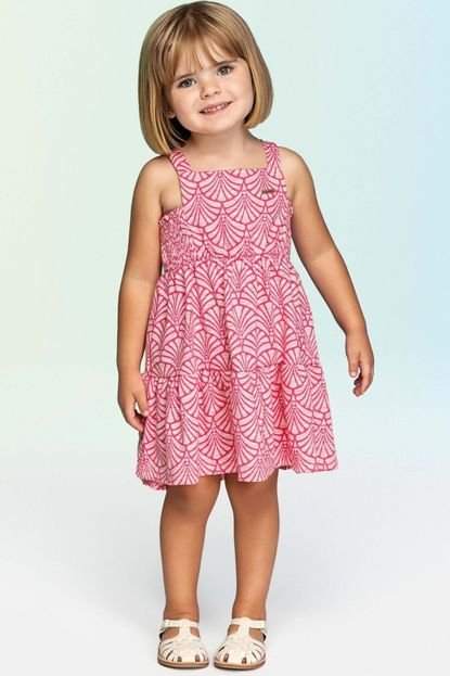 Vestido Infantil Menina Curto com Lastex Colorittá Rosa - Marca Colorittá