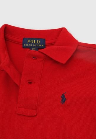 Camisa Polo Ralph Lauren Gola V vermelha - sandramodas