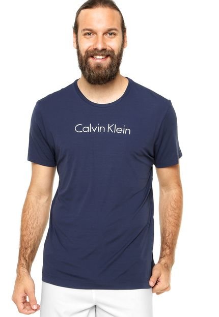 Camiseta Manga Curta Calvin Klein Logo Azul-Marinho - Marca Calvin Klein
