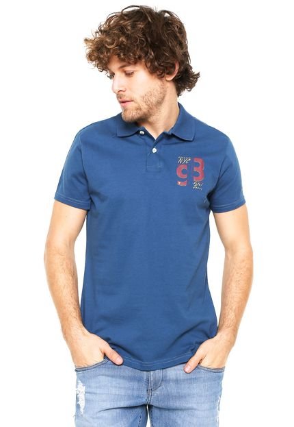 Camisa Polo Fatal Surf Estampada Azul - Marca Fatal Surf