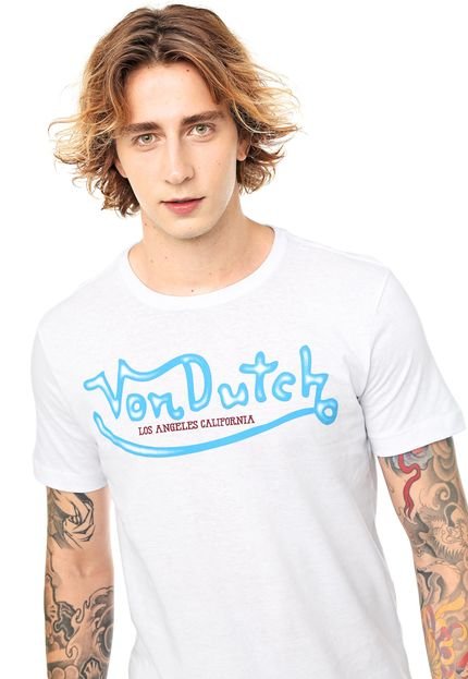 Camiseta Von Dutch Pinstripe Branca - Marca Von Dutch 