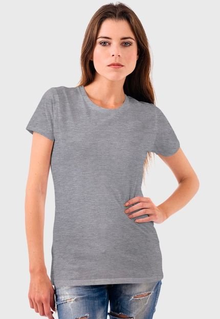 Camiseta Feminina Cinza Lisa Algodão Premium Benellys - Marca Benellys