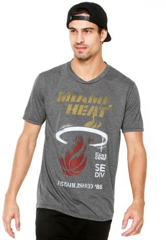 Camiseta NBA Black Series Miami Heat Cinza