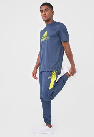 Calça adidas Performance Jogger Innovation Neon Azul-Marinho