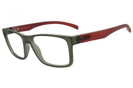 Óculos de Grau HB Polytech 93108/50 Cinza Fosco Detalhe Vermelho - Marca HB