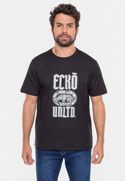 Camiseta Ecko Masculina Vintage Logo Preta - Marca Ecko