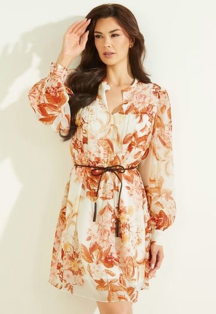 Vestido Manga Longa Floral Guess - Marca Guess