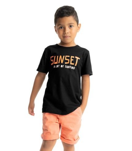 Camiseta Infantil Masculina Sunset Infinita Cor Preto - Marca INFINITA COR