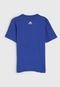 Camiseta adidas Performance Infantil Big Logo Linear Azul - Marca adidas Performance