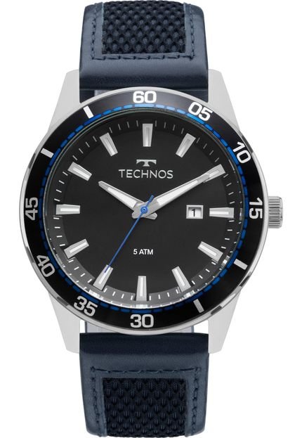 Relógio Technos 2115MMZ/0A Prata/Azul - Marca Technos 
