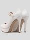 Sapato Boneca Salto Fino 12cm Cetim Off White CBK  Branco - Marca CHIBINSKI