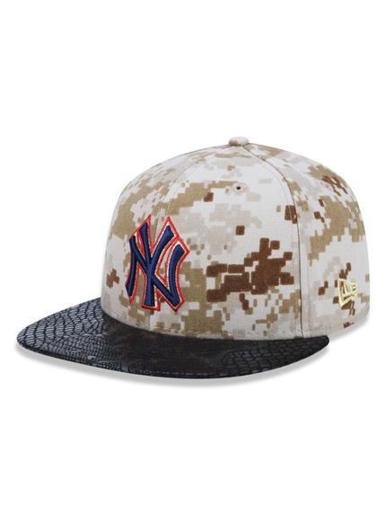 Boné New Era 5950 New York Yankees Aba Reta Fitted Militar - Marca New Era