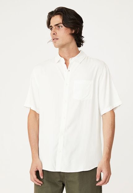 Camisa Cotton On Reta Cuban Branca - Marca Cotton On
