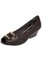 Peep Toe Ramarim Anabela Preto - Marca Ramarim